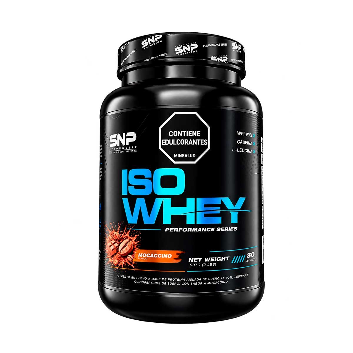 Proteína ISO WHEY SNP 2 lb Sabor Mocaccino | 26 g Proteína WPI 90%